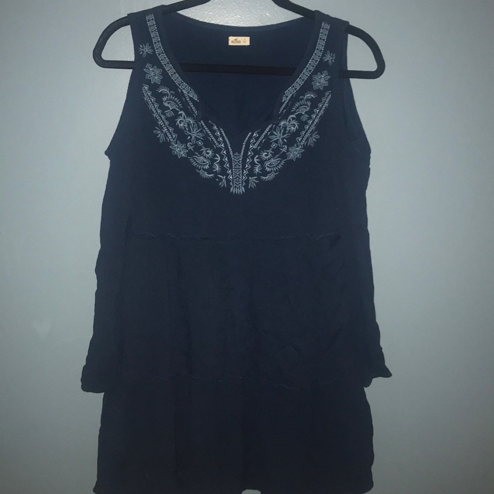 Navy Tiered Dress//Hollister